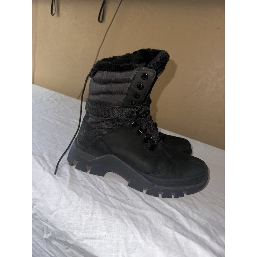 TIMBERLAND WOMEN'S JENNESS FALLS INSULATED BOOTS Black FULL GRAIN SIZE 7